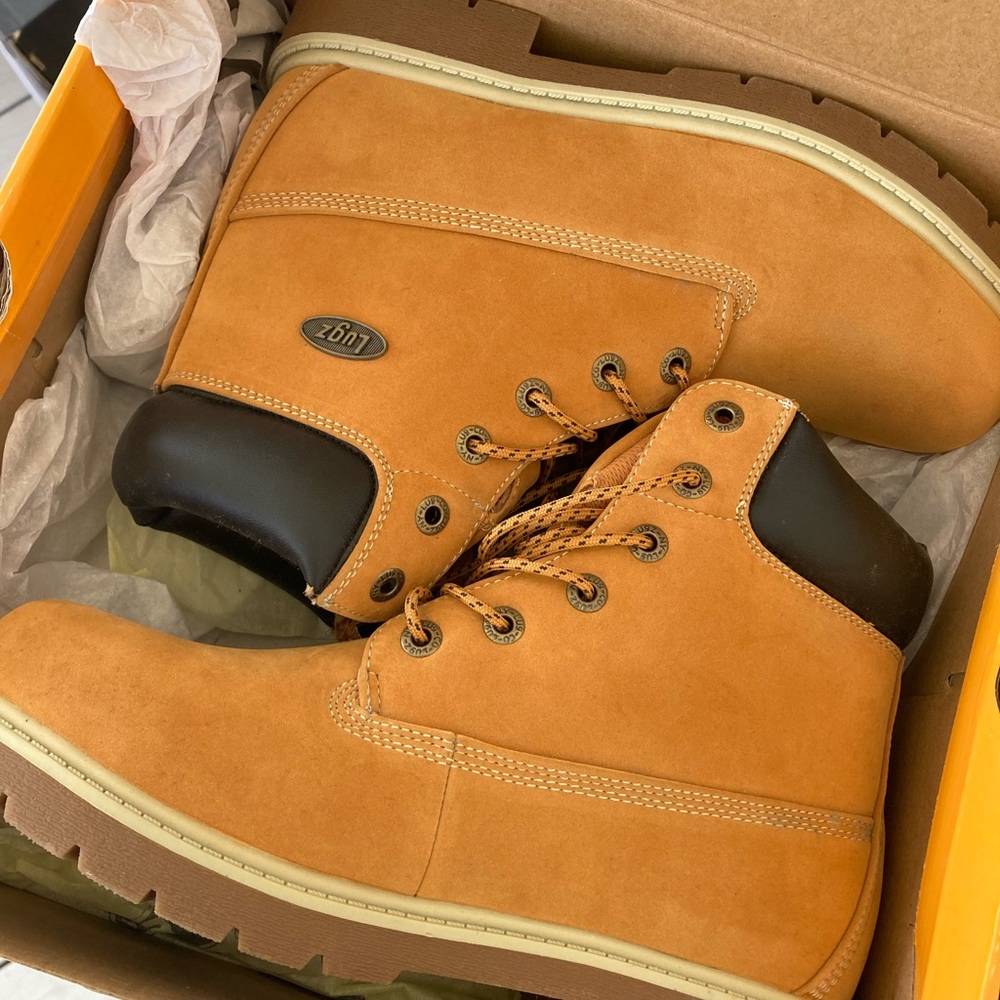 Luggz boots. Brand new, never worn, in box